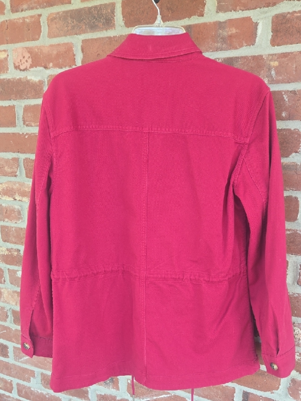 LOFT Red Utility Jacket with Button-Flap Pockets - Picture 5 of 7
